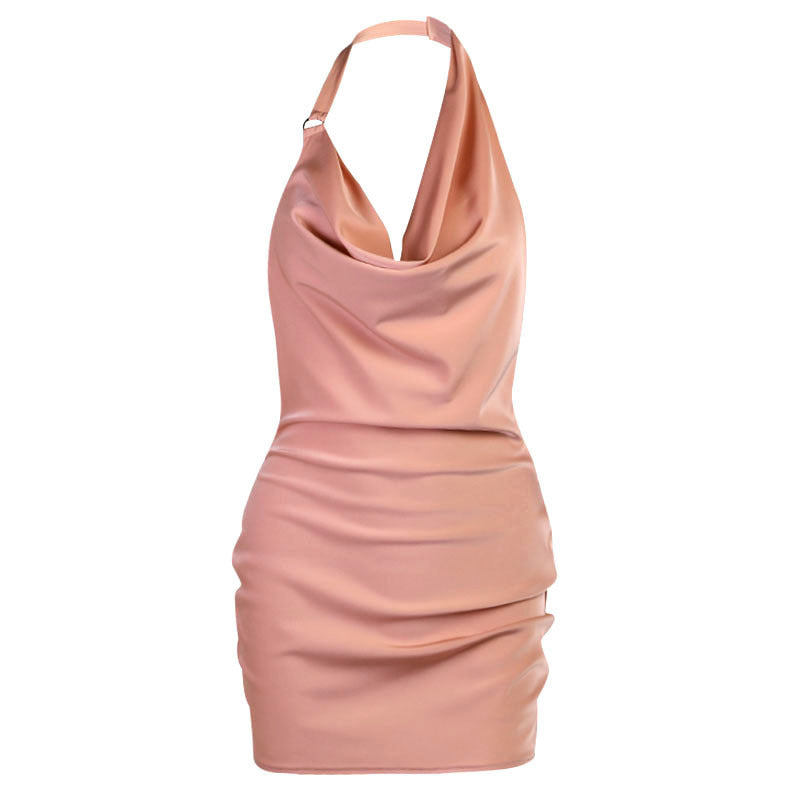 Mini Abito Satinato Rosa